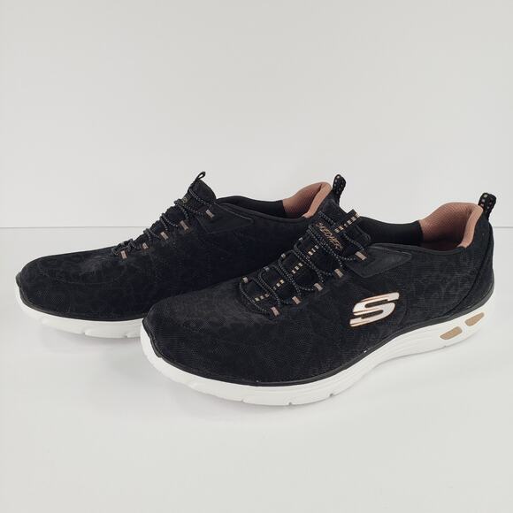 Skechers Womens Summits Sz 11 Shoes Black Leopard Print Walking Running Slip On - Picture 7 of 16